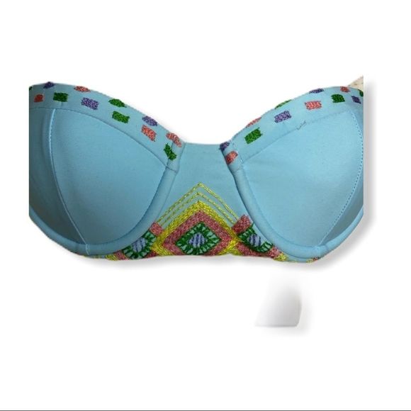 Beach Riot Embroidered Underwire Bandeau Bikini Top - Picture 1 of 6